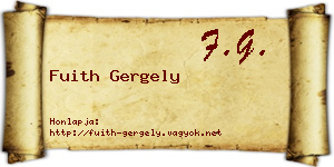 Fuith Gergely névjegykártya